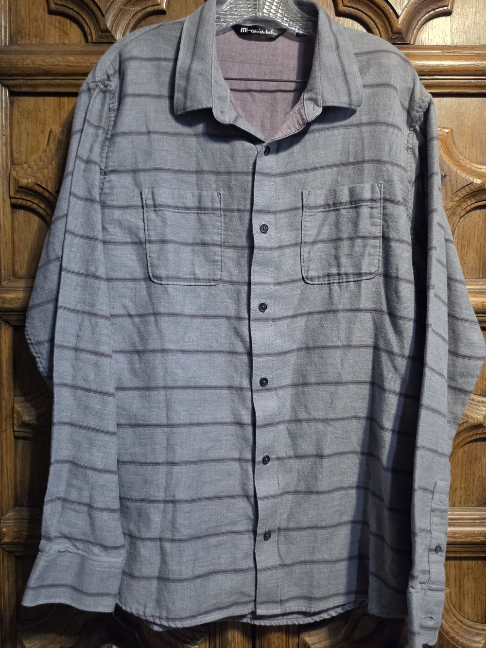 Travis Mathew Men's Button-Up Shirt in Heathered Gray